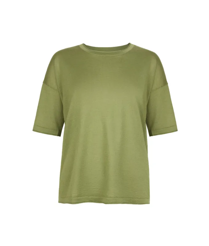 T-shirt over in Cashmere Silkfine