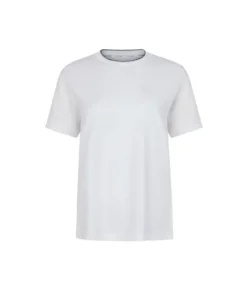 T-shirt piquet in cotone e seta
