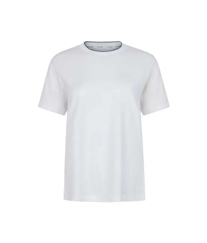 T-shirt piquet in cotone e seta