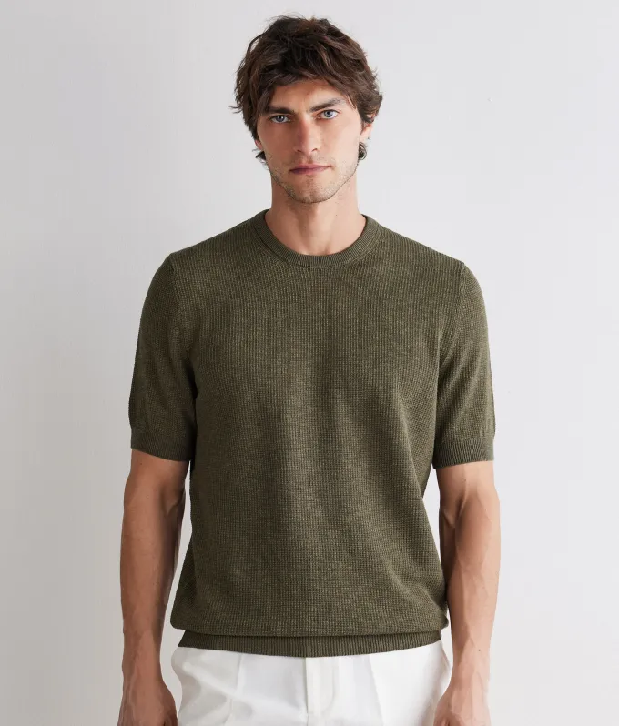 T-shirt punto waffle in cotone