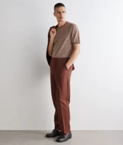 T-shirt rigata in cotone lino