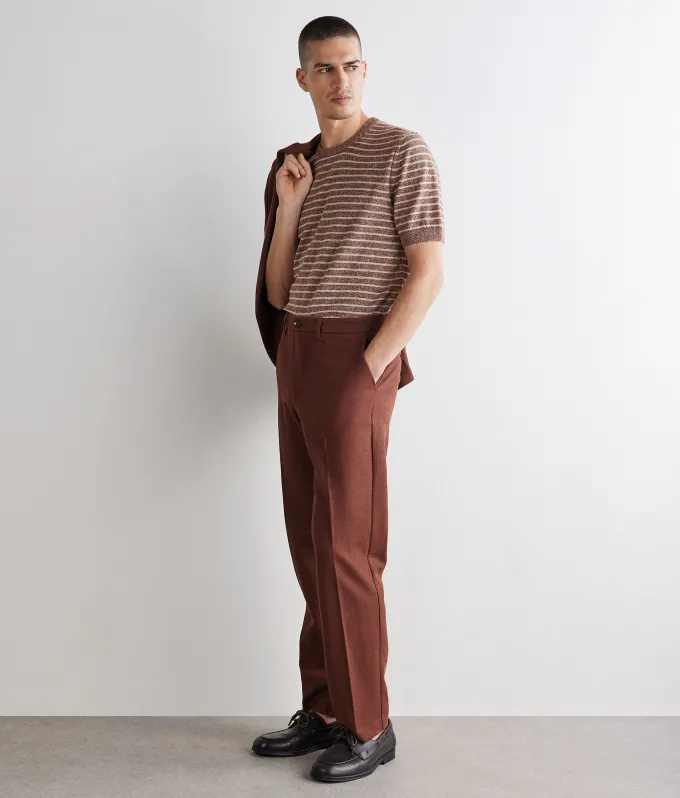T-shirt rigata in cotone lino